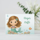 Simple cute little mermaid  enclosure card informatiekaartje (Staand voorkant)