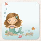 Simple cute little mermaid kartonnen onderzetters (Voorkant)