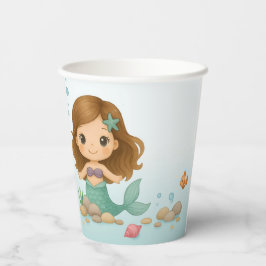 Simple cute little mermaid papieren bekers