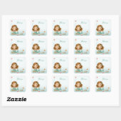 Simple cute little mermaid vierkante sticker (Vel)