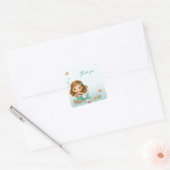 Simple cute little mermaid vierkante sticker (Envelop)