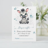 Simple cute little zebra baby shower informatiekaartje (Staand voorkant)
