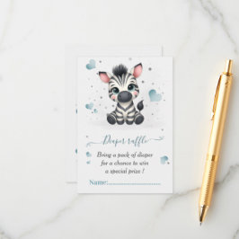 Simple cute little zebra baby shower informatiekaartje
