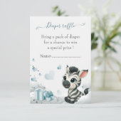 Simple cute little zebra baby shower informatiekaartje (Staand voorkant)