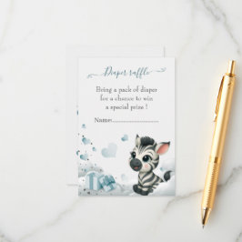 Simple cute little zebra baby shower informatiekaartje