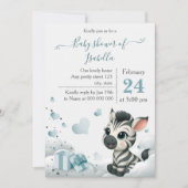 Simple cute little zebra baby shower invitation kaart (Voorkant)