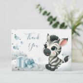Simple cute little zebra bedankkaart (Staand voorkant)
