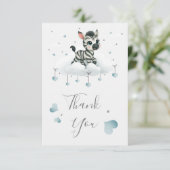 Simple cute little zebra bedankkaart (Staand voorkant)