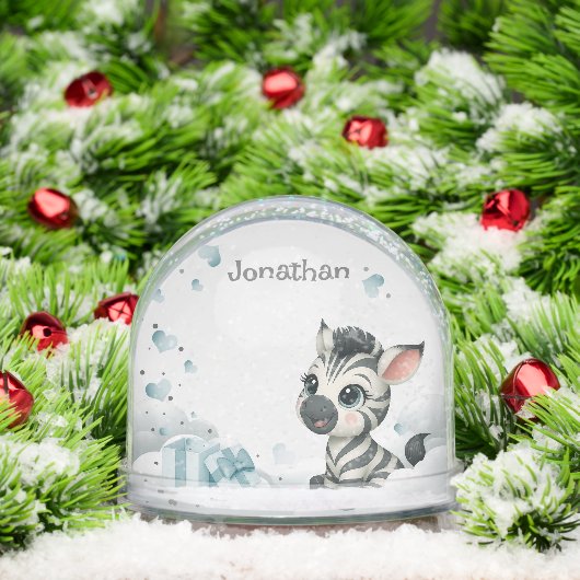 Simple cute little zebra sneeuwbol (Kerstmis)