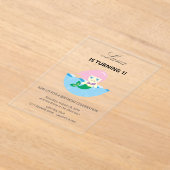 Simple Cute Mermaid Queen Birthday  Acryl Uitnodigingen (Laagn)