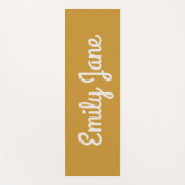 Simple Cute Mustard Yellow Script Personalized Yogamat (Voorkant)