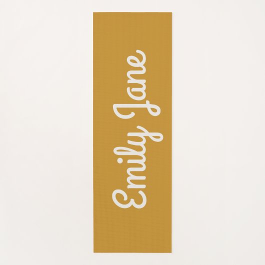 Simple Cute Mustard Yellow Script Personalized Yogamat (Voorkant)