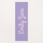Simple Cute Pink and Purple Script Personalized Yogamat (Voorkant)
