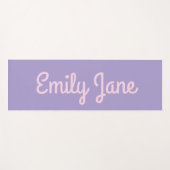 Simple Cute Pink and Purple Script Personalized Yogamat (Voorkant (horizontaal))