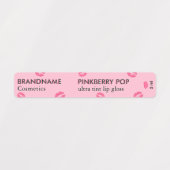 Simple Cute Pink Berry Pop Custom Lip Gloss & Tint Labels (Design 1)