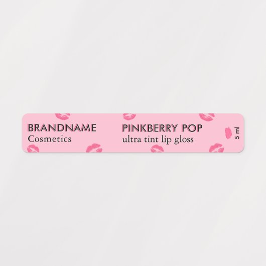 Simple Cute Pink Berry Pop Custom Lip Gloss & Tint Labels (Design 1)