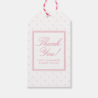 Simple Cute Pink Polka Dots Baby Shower Cadeaulabel