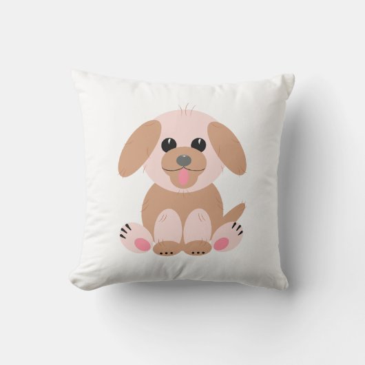 Simple Cute Puppy Dog Pastel Cartoon Kussen (Voorkant)