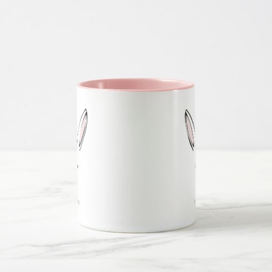 Simple Cute Rabbit Girly Personalizeerd Mok (Midden)