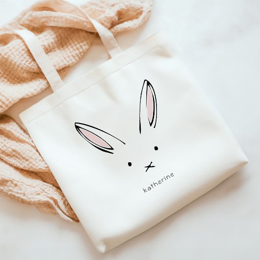 Simple Cute Rabbit Girly Personeelsformatie Tote Bag