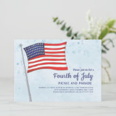 Simple Cute Red White Blue, vierde juli vlag Kaart (Staand voorkant)