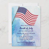 Simple Cute Red White Blue, vierde juli vlag Kaart (Voorkant)