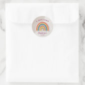 Simple Cute Retro Rainbow Personalized Gift From Ronde Sticker (Tas)