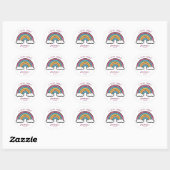 Simple Cute Retro Rainbow Personalized Gift From  Ronde Sticker (Vel)