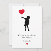 Simple cute school kids modern valentines feestdagenkaart (Voorkant)