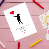 Simple cute school kids modern valentines feestdagenkaart