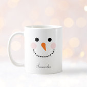 Simple Cute Snowman Face Name Koffiemok