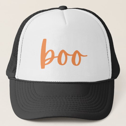 Simple Cute Spooky Halloween White boo Trucker Pet (Voorkant)