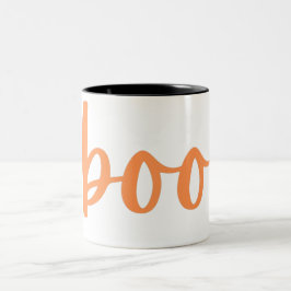 Simple Cute Spooky Halloween White boo Tweekleurige Koffiemok