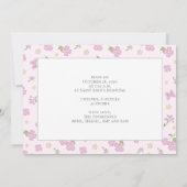 Simple Cute Whimsical Floral Photo Pink Girl Aankondiging (Achterkant)