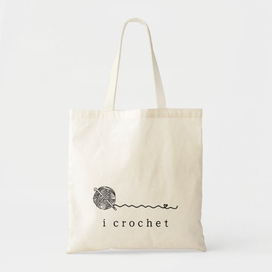 Simple Cute Yarn Hook I Crochet Tote Bag (Voorkant)