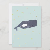 Simple Cute Zee Whale Light Blue Baby shower Kaart (Achterkant)
