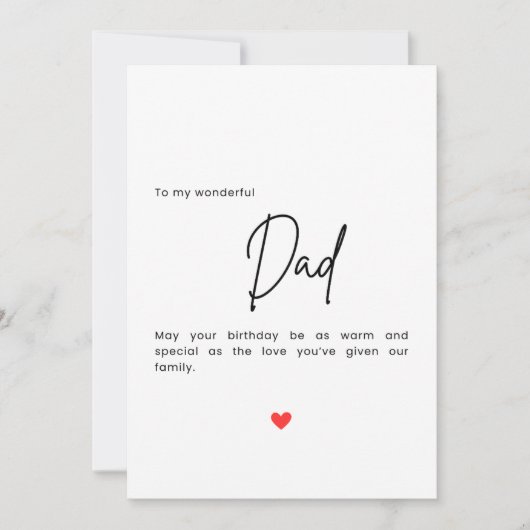Simple Dad Birthday Card Kaart (Voorkant)