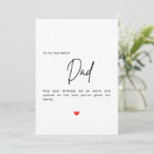 Simple Dad Birthday Card Kaart (Staand voorkant)