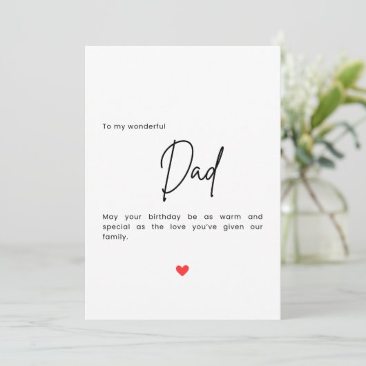 Simple Dad Birthday Card Kaart (Staand voorkant)