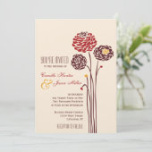 Simple Dahlia - Autumn Rustic Textured Wedding Kaart (Staand voorkant)