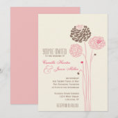 Simple Dahlia -  roze en bruin huwelijk Kaart (Voorkant / Achterkant)