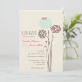 Simple Dahlia - Rustic Modern Wedding Kaart (Staand voorkant)