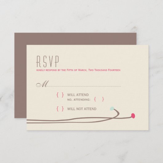 Simple Dahlia - Rustic Modern Wedding RSVP (Voorkant / Achterkant)