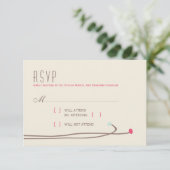 Simple Dahlia - Rustic Modern Wedding RSVP Kaartje (Staand voorkant)