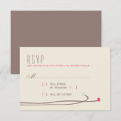 Simple Dahlia - Rustic Modern Wedding RSVP Kaartje (Voorkant / Achterkant)