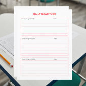 Simple Daily Gratitude Journal Worksheet