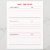 Simple Daily Gratitude Journal Worksheet (Voorkant)