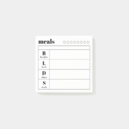 Simple Daily Meal Planner Sticky Notes Pad