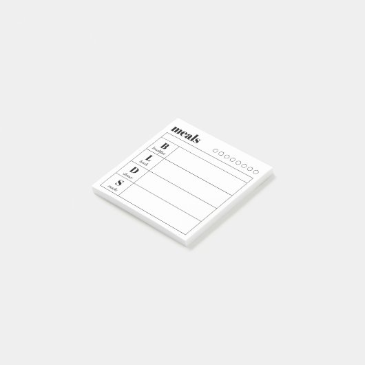 Simple Daily Meal Planner Sticky Notes Pad (Schuin)