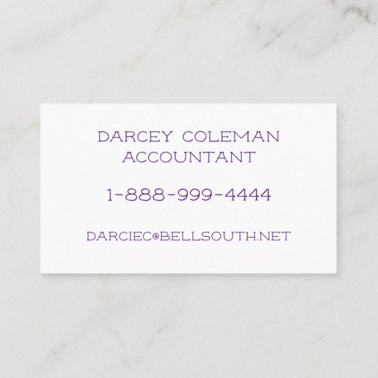 SIMPLE DAISIES VISITEKAARTJE (Achterkant)